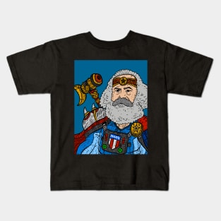 carl marx, american super hero. united communist states. Kids T-Shirt